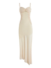 Celeste Ruched Lace Panel Maxi Dress