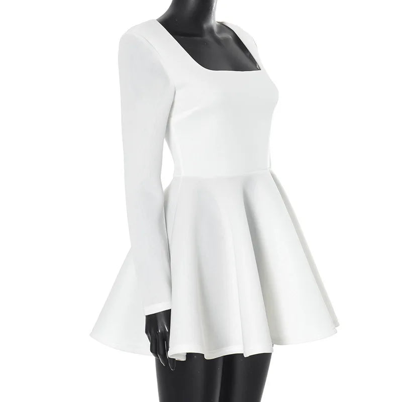 Aurora Long Sleeve Fit-and-Flare Mini Dress