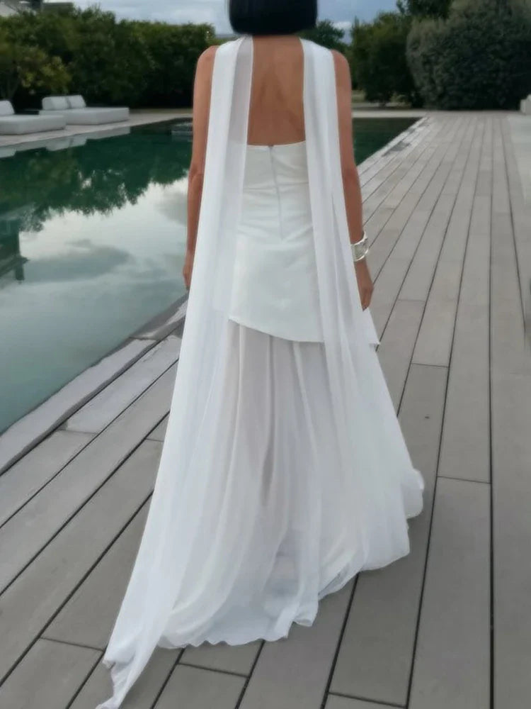 Lea Chiffon Asymmetrical Maxi Dress