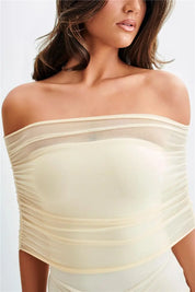 Jaide Off Shoulder Tulle Maxi Dress