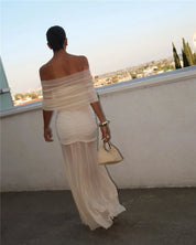 Jaide Off Shoulder Tulle Maxi Dress