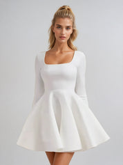 Aurora Long Sleeve Fit-and-Flare Mini Dress