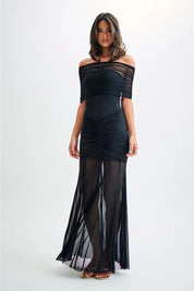 Jaide Off Shoulder Tulle Maxi Dress