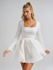 Aurora Long Sleeve Fit-and-Flare Mini Dress