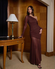 Amara One-Shoulder Draped Maxi Dress